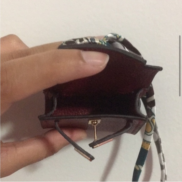 "Rouge H" Micro Mini Kelly Twilly Bag Charm Accessory or Air Pods case - Picture 4 of 12